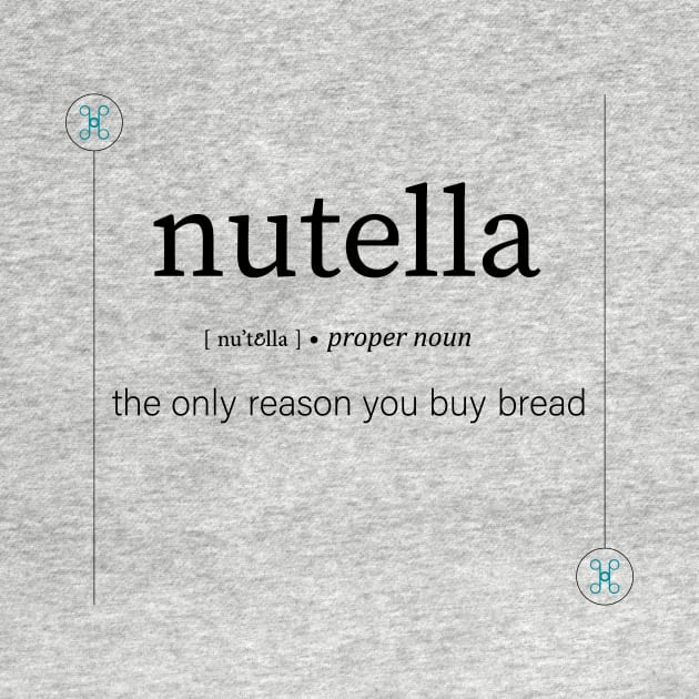 Nutella definition, dictionary art print on new t-shirts by Humais